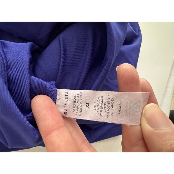 Bundle Of 2 Athleta Racerback Sports Bras, Black, & Blue, Size XS, EUC - Picture 4 of 4